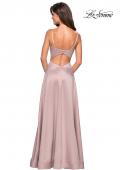 Picture of: Floor Length Prom Dress with Beaded Bust Detail in Champagne, Style: 27293, Back Picture