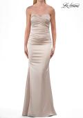 Picture of: Simple Strapless Satin Gown with Ruching Detail in Champagne, Style: 33531, Detail Picture 19