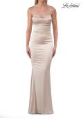 Picture of: Ruched Satin Gown with Sweetheart Neckline and Lace-Up Back in Champagne, Style: 33764, Detail Picture 25
