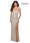 Picture of: Long Sequin Gown in Pastel Colors in Champagne, Style: 28441, Detail Picture 1