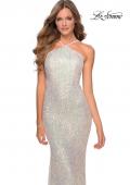Picture of: Sequin Pyramid Neck Prom Dress with Open Back in Champagne, Style: 28650, Detail Picture 1