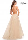 Picture of: Gorgeous Lace and Tulle Ball Gown with High Slit in Champagne, Style: 30591, Detail Picture 2