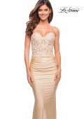 Picture of: Stunning Strapless Jeweled Lace and Jersey Dress in Champagne, Style: 30720, Detail Picture 2