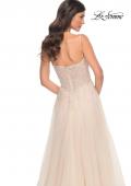 Picture of: A-Line Rhinestone and Lace Embellished Prom Dress in Nude, Style: 32271, Detail Picture 2