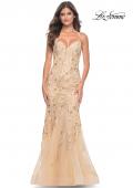 Picture of: Mermaid Sequin and Beaded Embellished Prom Dress in Pastels in Champagne, Style: 32333, Detail Picture 2
