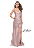 Picture of: Satin Slip Prom Dress with Strappy Back in Champagne, Style: 25270, Detail Picture 3