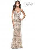 Picture of: Stunning Sequin Rhinestone Pattern Prom Dress in Champagne, Style: 32077, Detail Picture 3