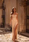 Picture of: Beaded Strapless Evening Dress with Sheer Back in Champagne , Style: 32794, Detail Picture 3