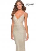 Picture of: Ruched Sequin Floor Length Prom Dress in Champagne, Style: 28335, Detail Picture 4