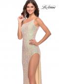 Picture of: Elegant Soft Sequin One Shoulder Long Dress in Champagne, Style: 31212, Detail Picture 6