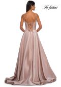 Picture of: Mikado A-line Gown with Lace Detail Neckline in Champagne, Style: 32878, Detail Picture 6
