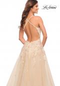 Picture of: Gorgeous Lace and Tulle Ball Gown with High Slit in Champagne, Style: 30591, Detail Picture 7
