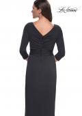 Picture of: Simple Chic Jersey Dress with Ruched Waist and V Neckline in Charcoal, Style: 31014, Detail Picture 8