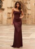 Picture of: Strapless Satin Gown with Ruched Bodice in Chocolate, Style: 33670, Main Picture