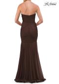 Picture of: Strapless Ruched Mesh Mermaid Evening Gown in Chocolate, Style: 33588, Detail Picture 9