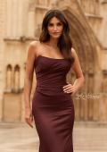 Picture of: Strapless Satin Gown with Ruched Bodice in Chocolate, Style: 33670, Detail Picture 7