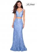 Picture of: Two Piece Lace Prom Dress with Rhinestones in Cloud Blue, Style: 27302, Main Picture