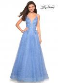 Picture of: A-Line Tulle Ball Gown with Strappy Open Back in Cloud Blue, Style: 27719, Main Picture