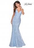 Picture of: Mermaid Prom Dress with Lace and Rhinestones in Cloud Blue, Style: 28643, Main Picture