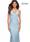 Picture of: Sparkling Pastel Jersey Gown with Open Back in Cloud Blue, Main Picture