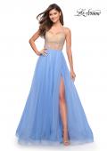 Picture of: Tulle Ball Gown with Jeweled Top and Pockets in Cloud Blue, Style: 30697, Main Picture