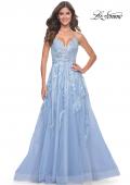 Picture of: Fabulous A-Line Gown Embellished with Sequin Beaded Applique in Cloud Blue, Style: 32032, Main Picture