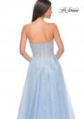 Picture of: Gorgeous Lace A-Line Dress with Rhinestone Lace Details in Cloud Blue, Style: 32111, Detail Picture 10