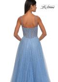 Picture of: Cute A-line Prom Dress with Pearl and Rhinestone Tulle in Cloud Blue, Style: 32644, Detail Picture 10