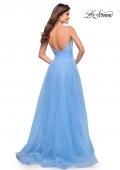 Picture of: A-line Tulle Gown with V Neckline and Pockets in Cloud Blue, Style: 30180, Detail Picture 11