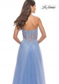 Picture of: Rhinestone Tulle Gown with Sheer Lace Bodice in Cloud Blue, Style: 31367, Detail Picture 13