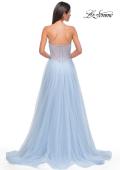 Picture of: Tulle A-line Prom Dress with Beautiful Rhinestone Side Detail in Cloud Blue, Style 32767, Detail Picture 14