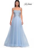 Picture of: Tulle A-line Prom Dress with Beautiful Rhinestone Side Detail in Cloud Blue, Style 32767, Detail Picture 15