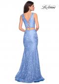 Picture of: Two Piece Lace Prom Dress with Rhinestones in Cloud Blue, Style: 27302, Back Picture