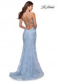 Picture of: Mermaid Prom Dress with Lace and Rhinestones in Cloud Blue, Style: 28643, Back Picture