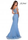 Picture of: Two Piece Off the Shoulder Lace Dress with Tulle Skirt in Cloud Blue, Style: 28682, Back Picture