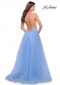 Picture of: Tulle Ball Gown with Jeweled Top and Pockets in Cloud Blue, Style: 30697, Back Picture