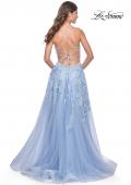 Picture of: Fabulous A-Line Gown Embellished with Sequin Beaded Applique in Cloud Blue, Style: 32032, Back Picture