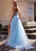 Picture of: Tulle A-line Prom Dress with Beautiful Rhinestone Side Detail in Cloud Blue, Style: 32767, Back Picture