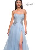 Picture of: Tulle A-line Prom Dress with Beautiful Rhinestone Side Detail in Cloud Blue, Style 32767, Detail Picture 21