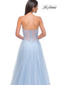 Picture of: Tulle A-line Prom Dress with Beautiful Rhinestone Side Detail in Cloud Blue, Style 32767, Detail Picture 22