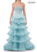 Picture of: Fabulous Tiered Ruffle Skirt Prom Dress with Strapless Top in Cloud Blue, Style: 33717, Detail Picture 23