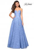 Picture of: A Line Lace Strapless Ball Gown in Cloud Blue, Style: 27284, Detail Picture 1