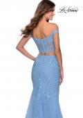 Picture of: Two Piece Off the Shoulder Lace Dress with Tulle Skirt in Cloud Blue, Style: 28682, Detail Picture 1