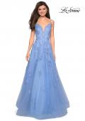 Picture of: Classic Prom Ball Gown with Lace Applique Details in Cloud Blue, Style: 27463, Detail Picture 2