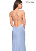 Picture of: Form Fitting Prom Dress with Slit and Beaded Straps in Cloud Blue, Style: 27519, Detail Picture 2
