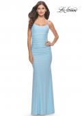 Picture of: Jeweled Modified Scoop Neck Jersey Dress with Open Back in Bright Colors in Cloud Blue, Style: 31414, Detail Picture 2