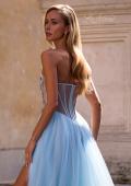 Picture of: Tulle A-line Prom Dress with Beautiful Rhinestone Side Detail in Cloud Blue, Style: 32767, Detail Picture 2