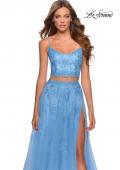 Picture of: Long Two Piece Tulle Gown with Floral Embroidery in Cloud Blue, Style: 28271, Detail Picture 3