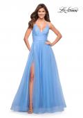 Picture of: A-line Tulle Gown with V Neckline and Pockets in Cloud Blue, Style: 30180, Detail Picture 3