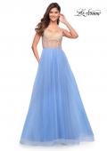 Picture of: Tulle Ball Gown with Jeweled Top and Pockets in Cloud Blue, Style: 30697, Detail Picture 3